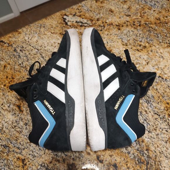 Adidas Tyshawn Black White Blue Skateboarding Sneakers EE6076 Size US 7 - Picture 7 of 12